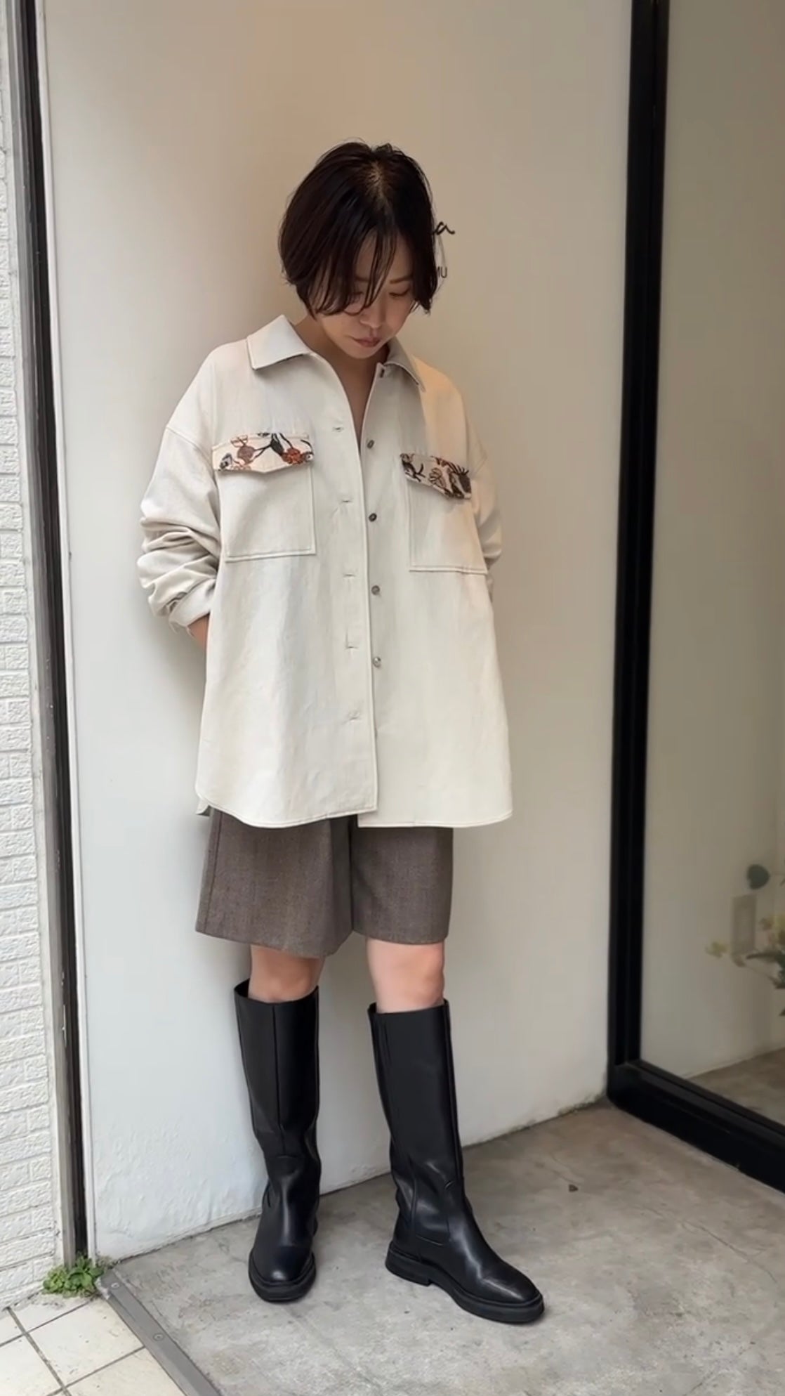 サキソニーヘリンボーンショートパンツ