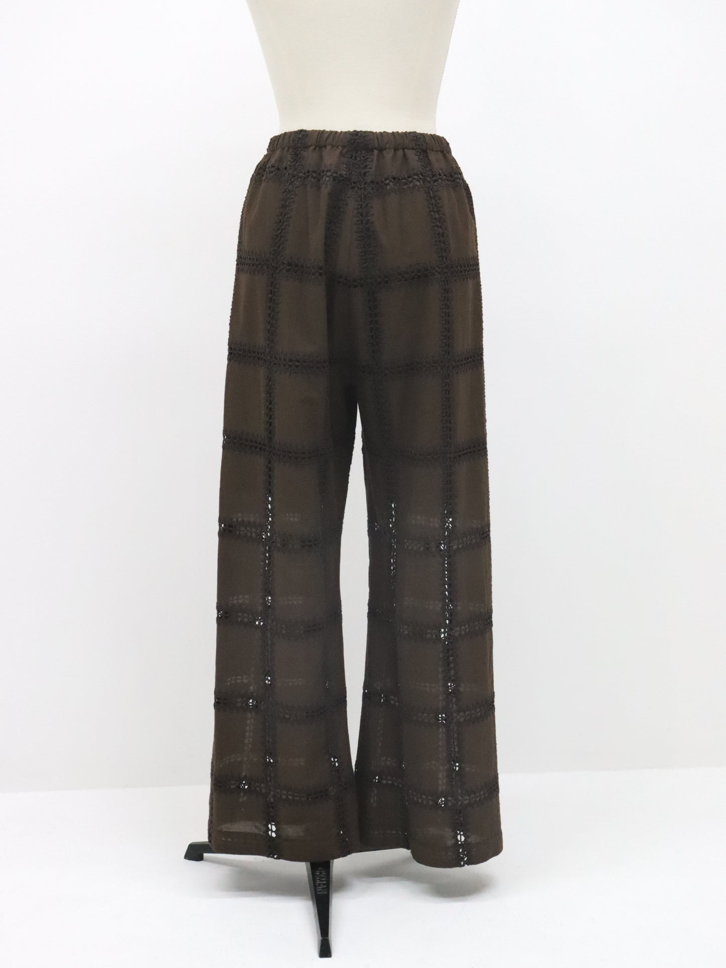 【4月27日 発売】コットンコード刺繍レースパンツ(ブラウン)