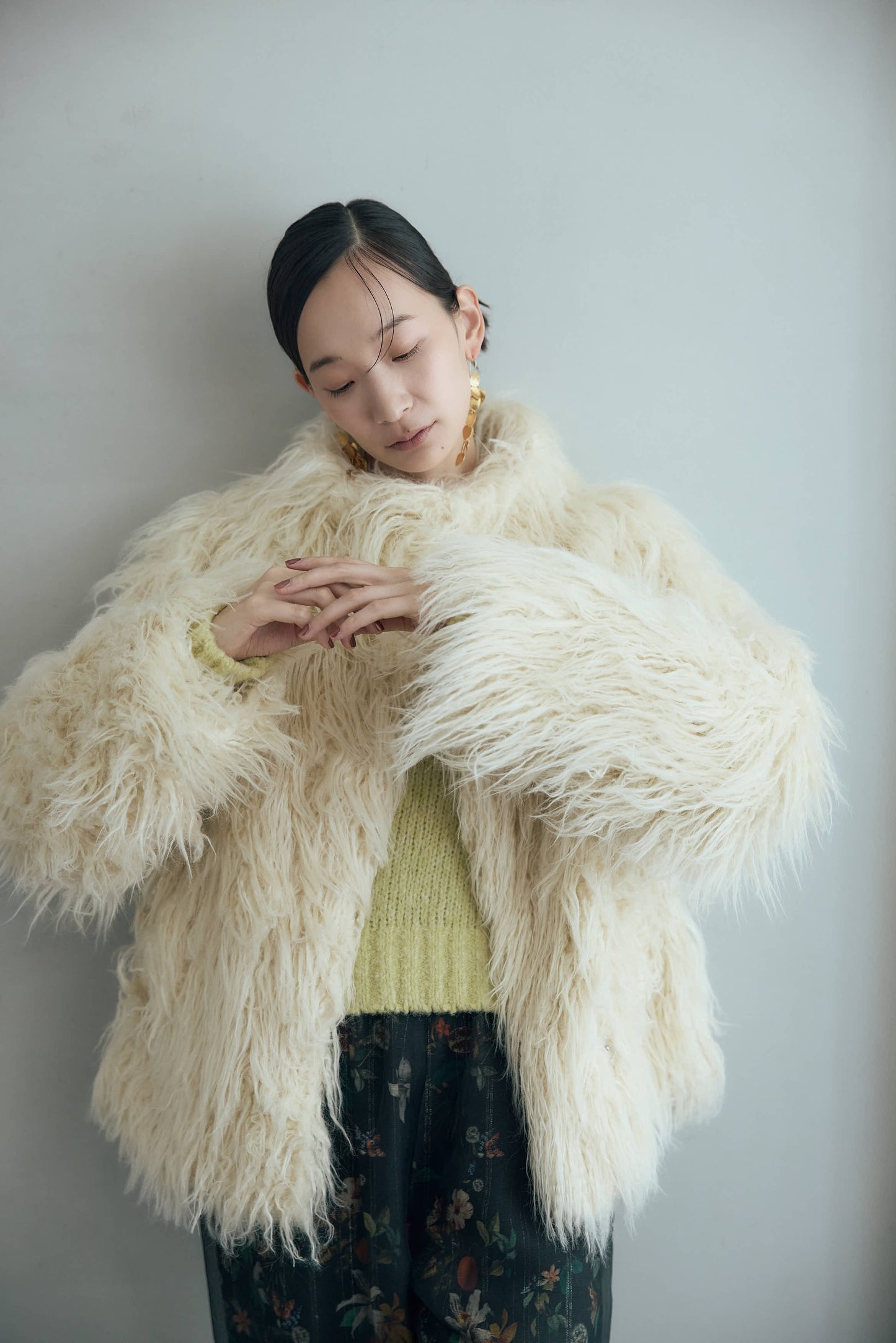 フェイクファーコート（アイボリー）