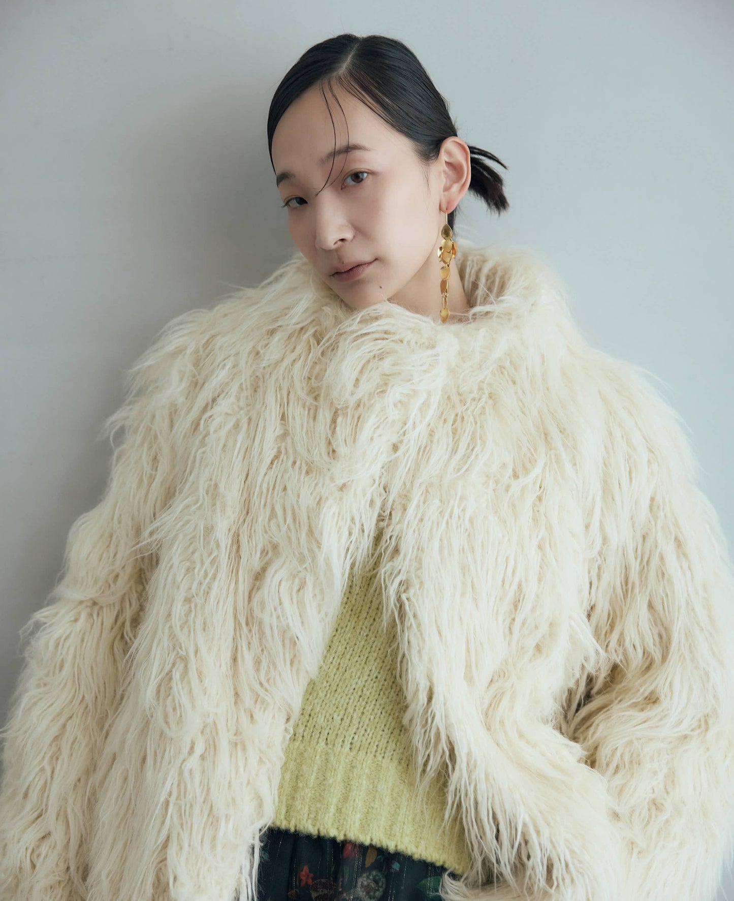 フェイクファーコート（アイボリー）