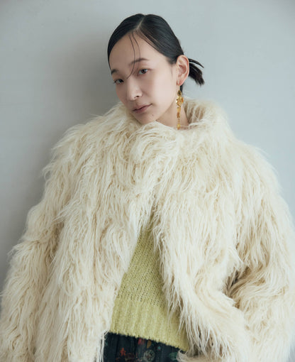 フェイクファーコート（アイボリー）