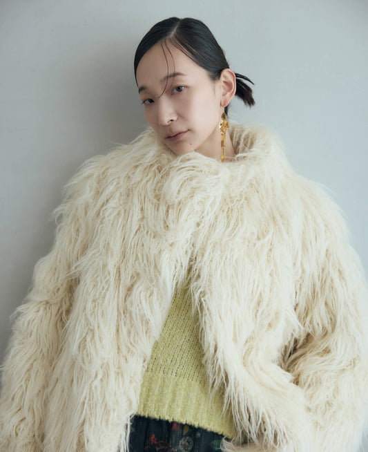フェイクファーコート（アイボリー）