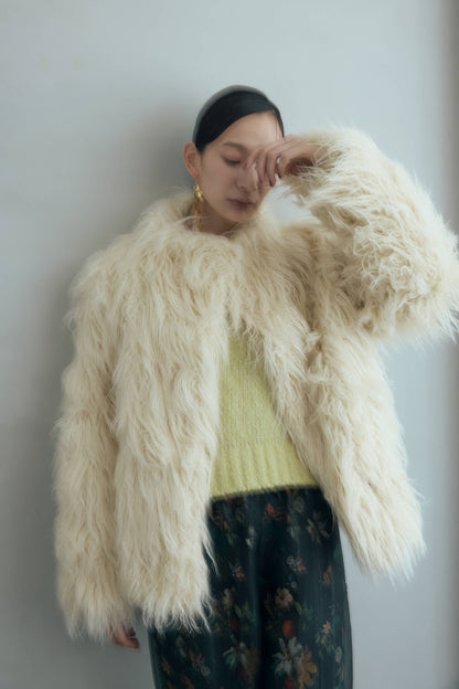 フェイクファーコート（アイボリー）