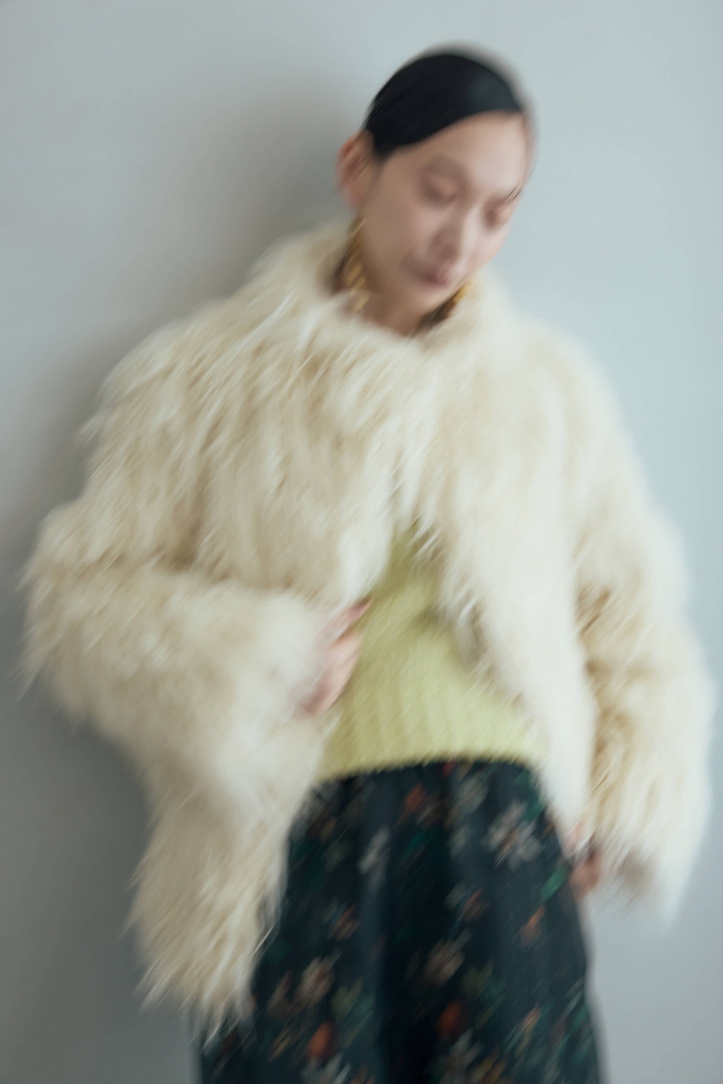 フェイクファーコート（アイボリー）