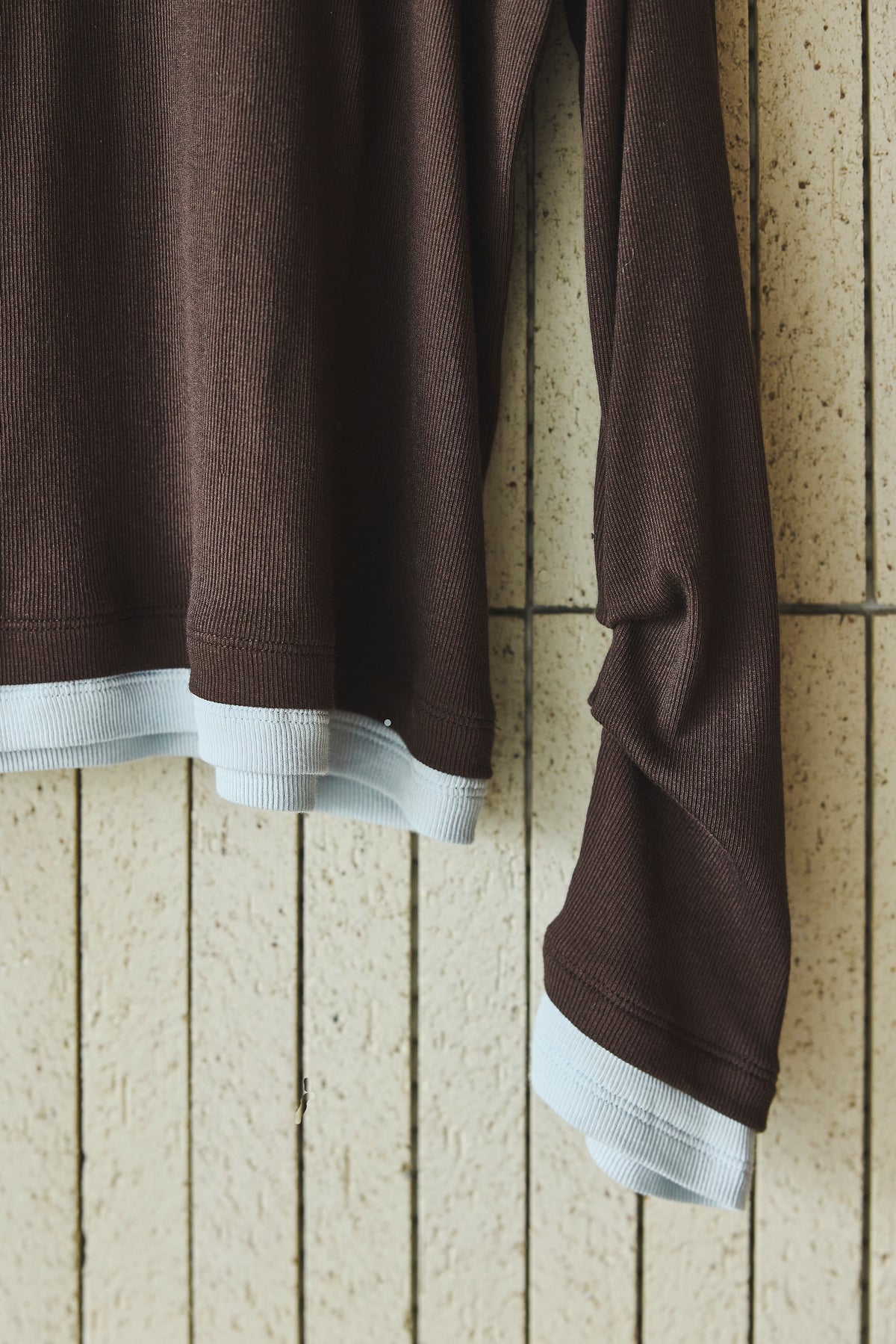 レイヤードテレコプルオーバー（アイボリー）