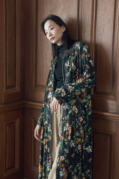 フラワーラメプリントワンピース