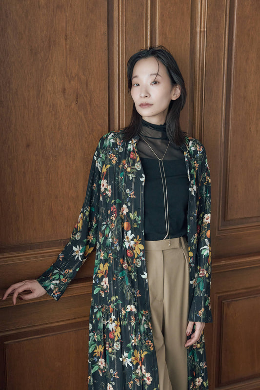 フラワーラメプリントワンピース