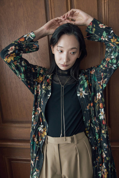 フラワーラメプリントワンピース