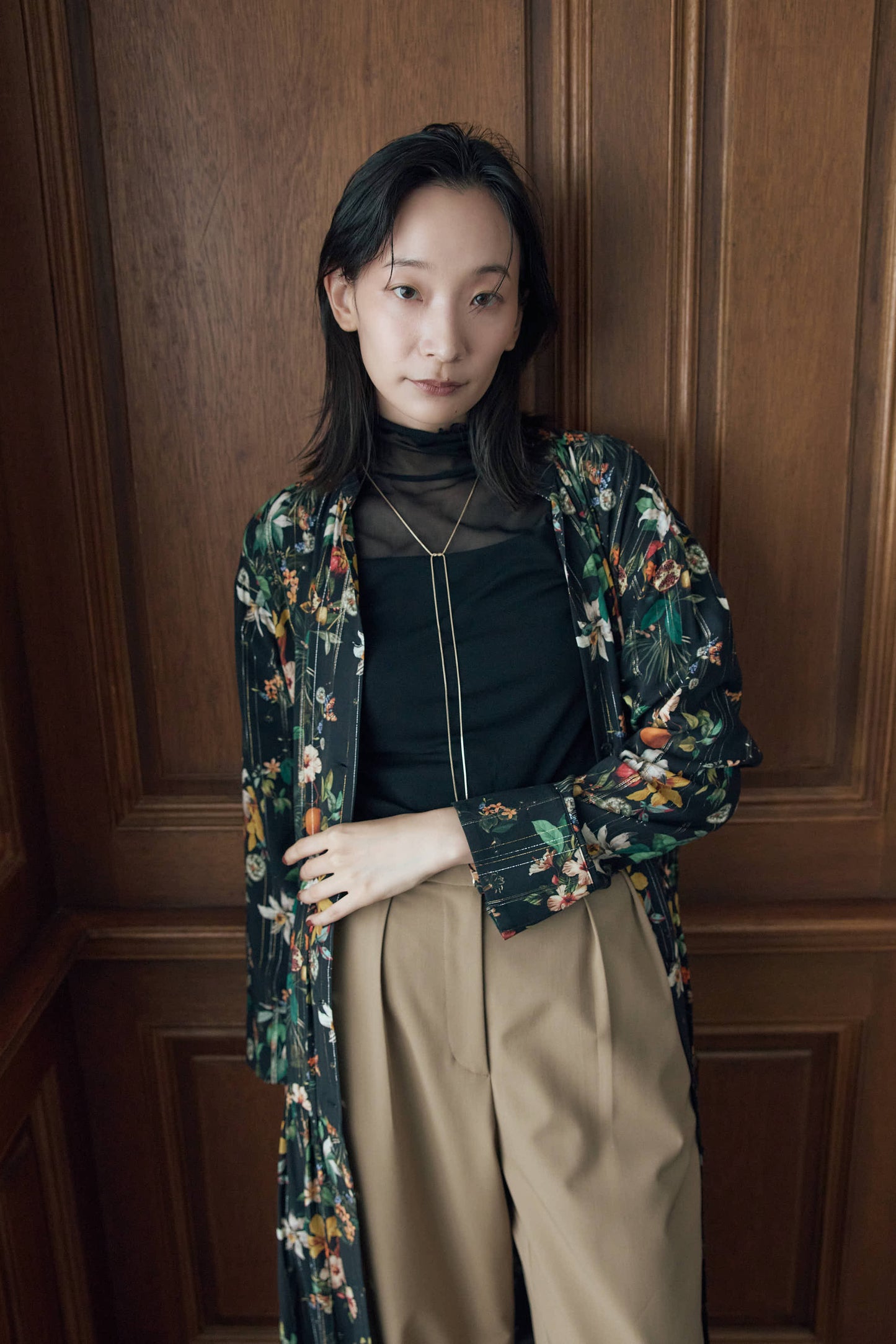 フラワーラメプリントワンピース