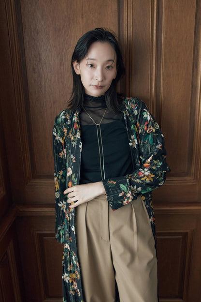 フラワーラメプリントワンピース