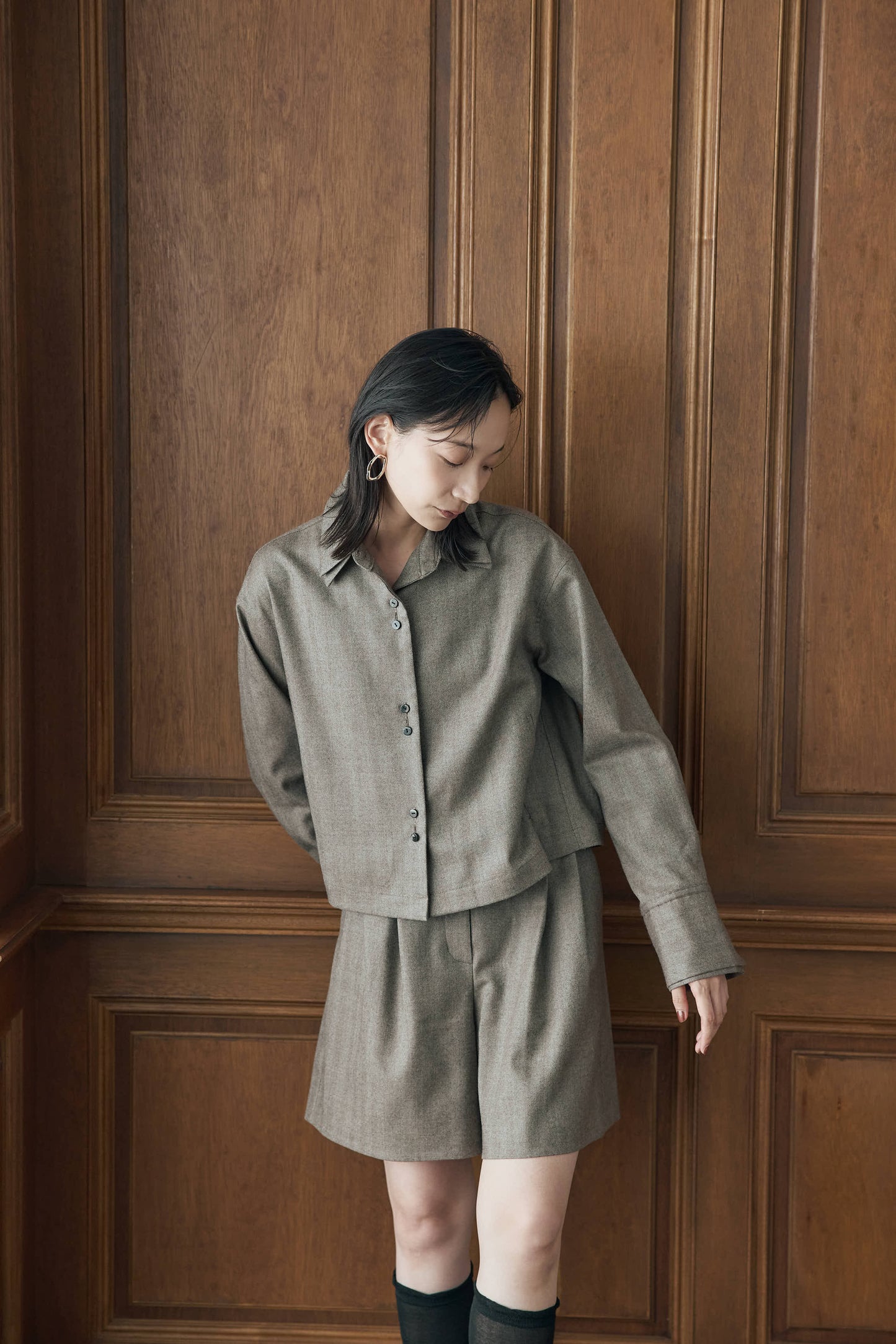 サキソニーヘリンボーンショートパンツ