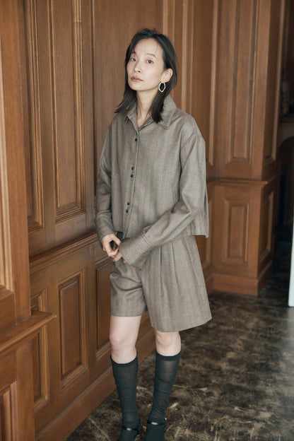 サキソニーヘリンボーンショートパンツ