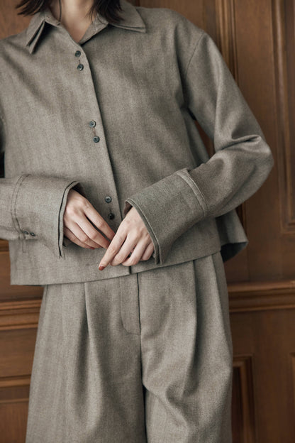 サキソニーヘリンボーンショートパンツ