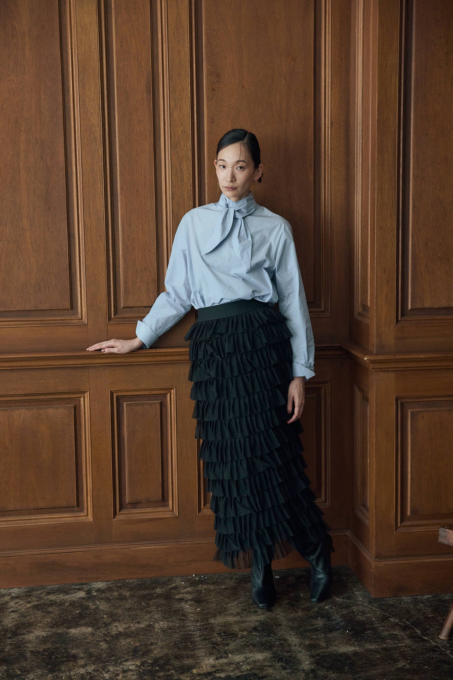 タフタボウタイブラウス（アイボリー）