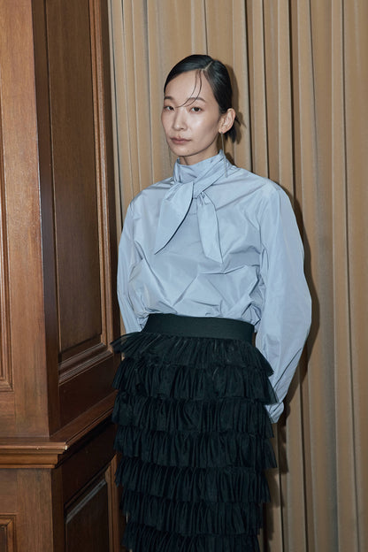 タフタボウタイブラウス（ブルー）