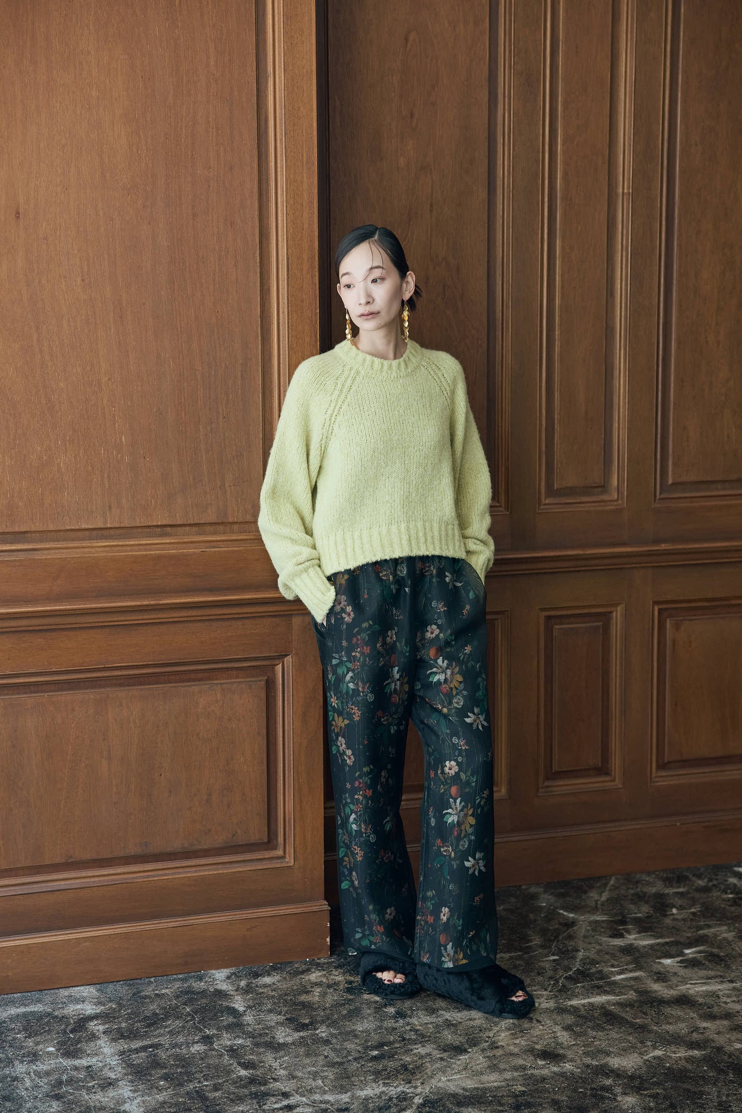 ベビーアルパカ プルオーバーニット（アイボリー）