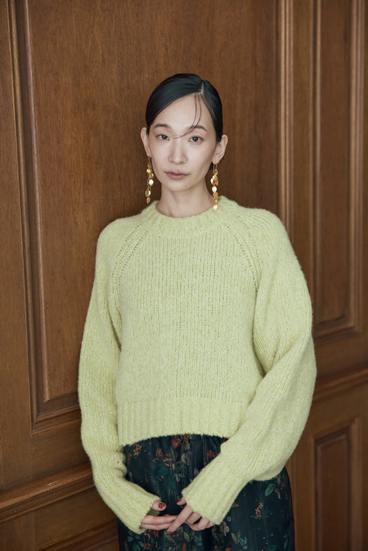 ベビーアルパカ プルオーバーニット（イエロー）