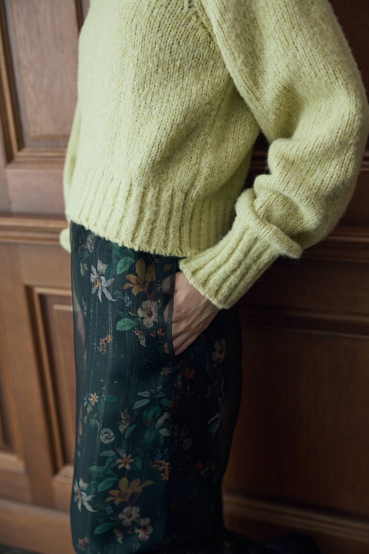 ベビーアルパカ プルオーバーニット（イエロー）