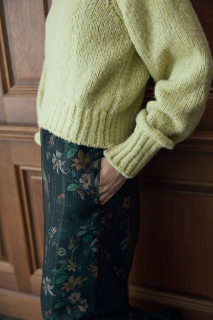 フラワーラメプリントオーガンジーパンツ