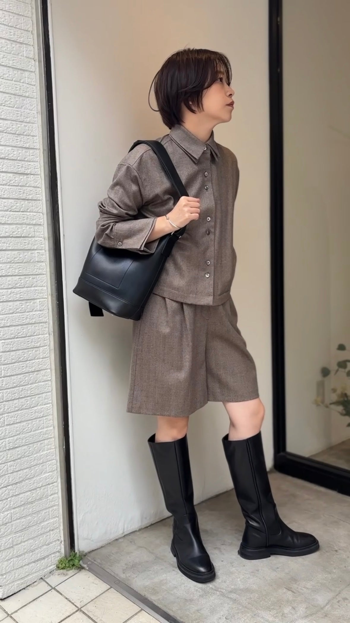 サキソニーヘリンボーンショートパンツ