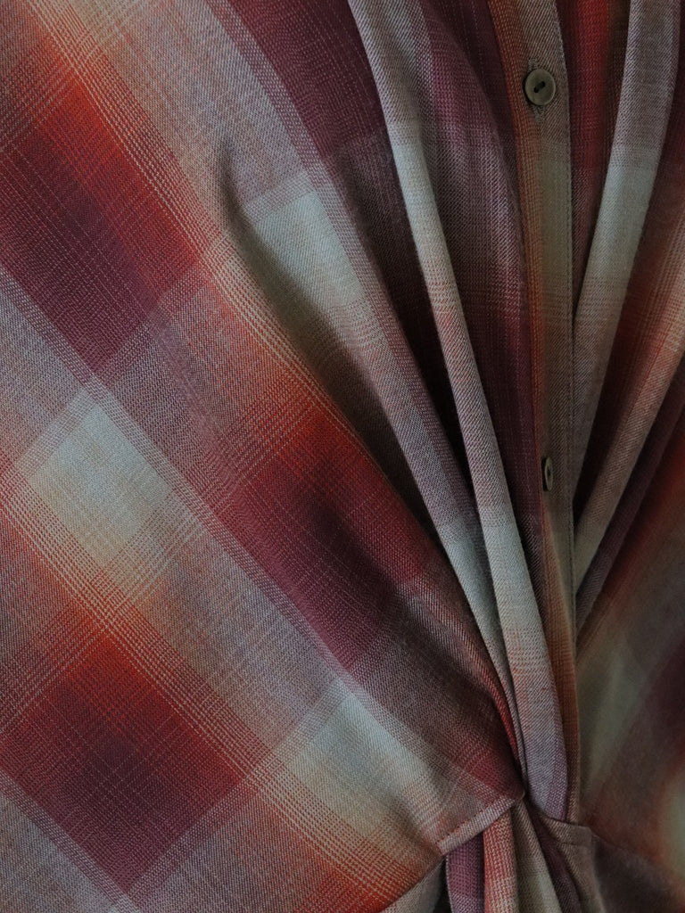 マドラスチェックシャツワンピース（レッド）