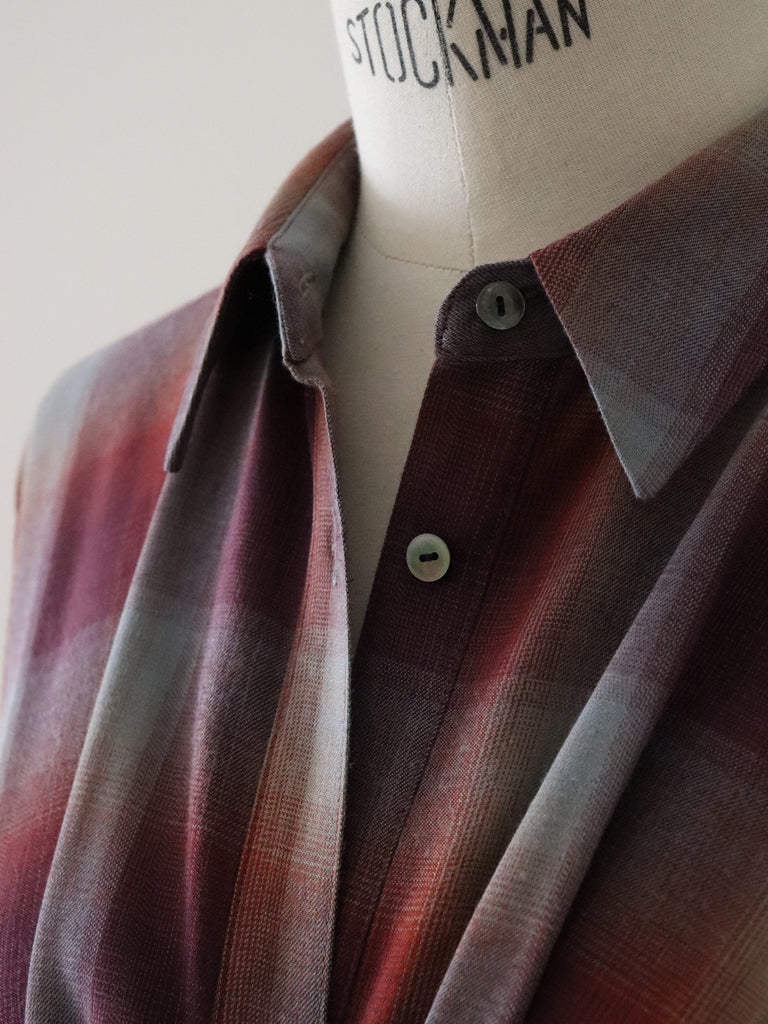 マドラスチェックシャツワンピース（レッド）