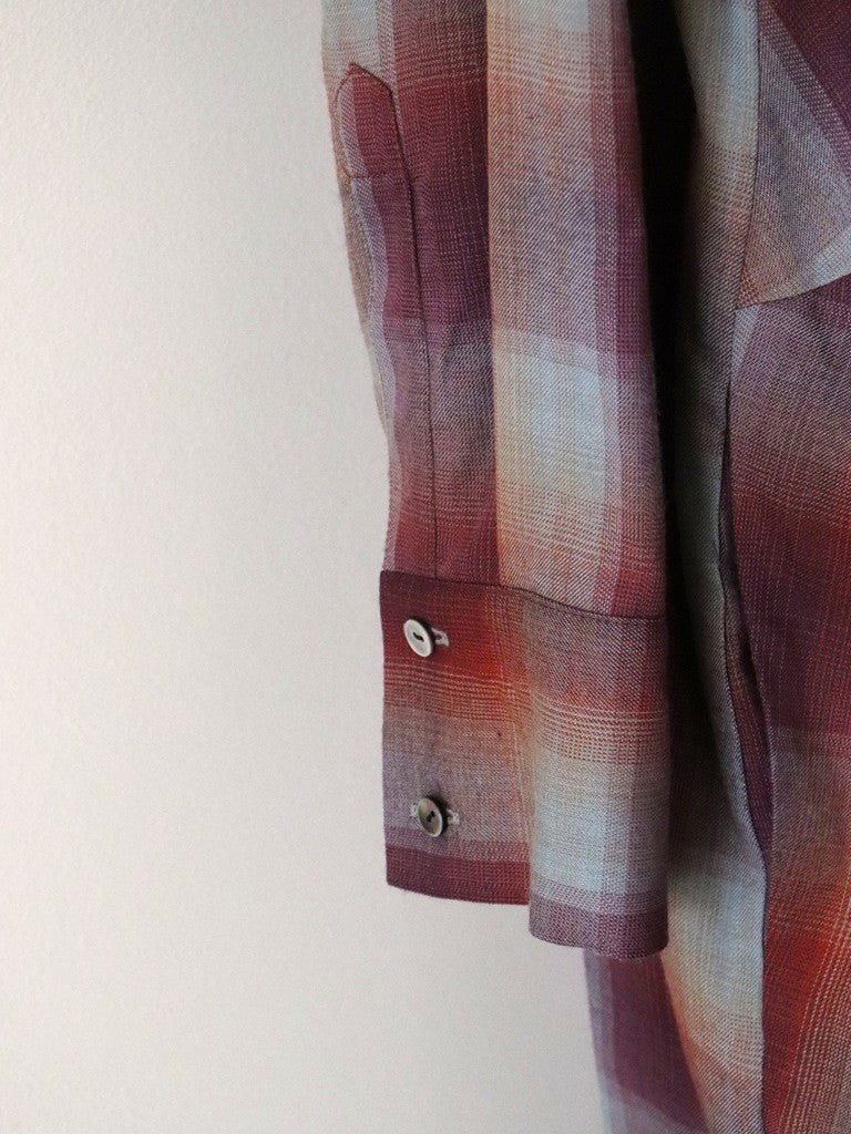 マドラスチェックシャツワンピース（レッド）