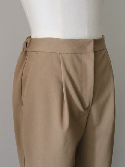 ウールギャバストレートパンツ（キャメル）