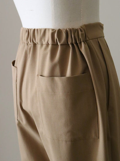 ウールギャバストレートパンツ（キャメル）