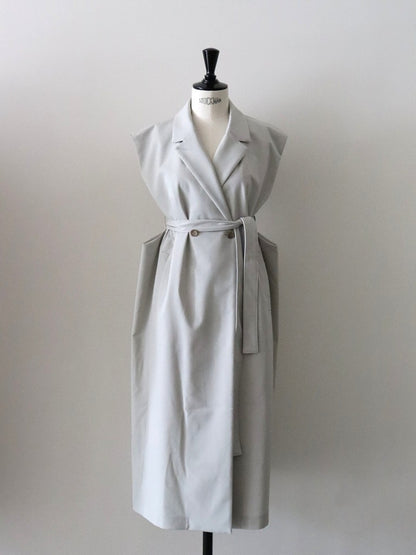 ウールギャバロングジレ（ベージュ）