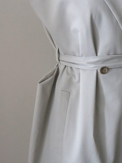 ウールギャバロングジレ（ベージュ）