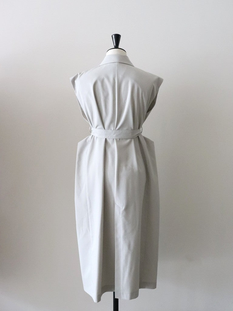 ウールギャバロングジレ（ベージュ）