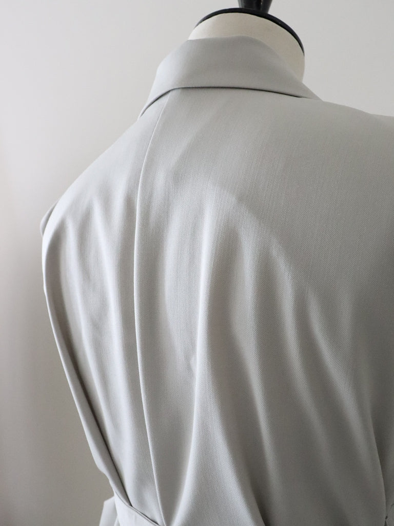 ウールギャバロングジレ（ベージュ）