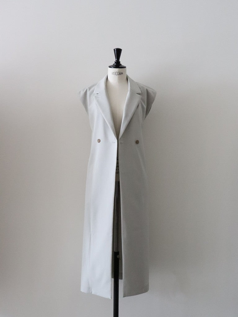 ウールギャバロングジレ（ベージュ）