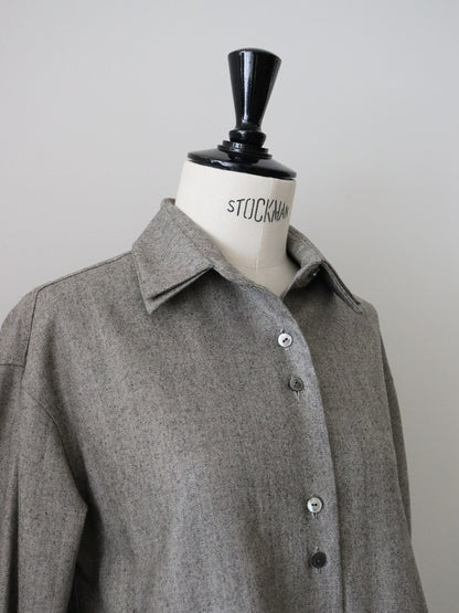 サキソニーヘリンボーンコンパクトシャツ（ブラック）