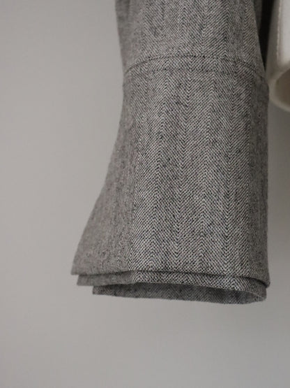 サキソニーヘリンボーンコンパクトシャツ（ブラック）