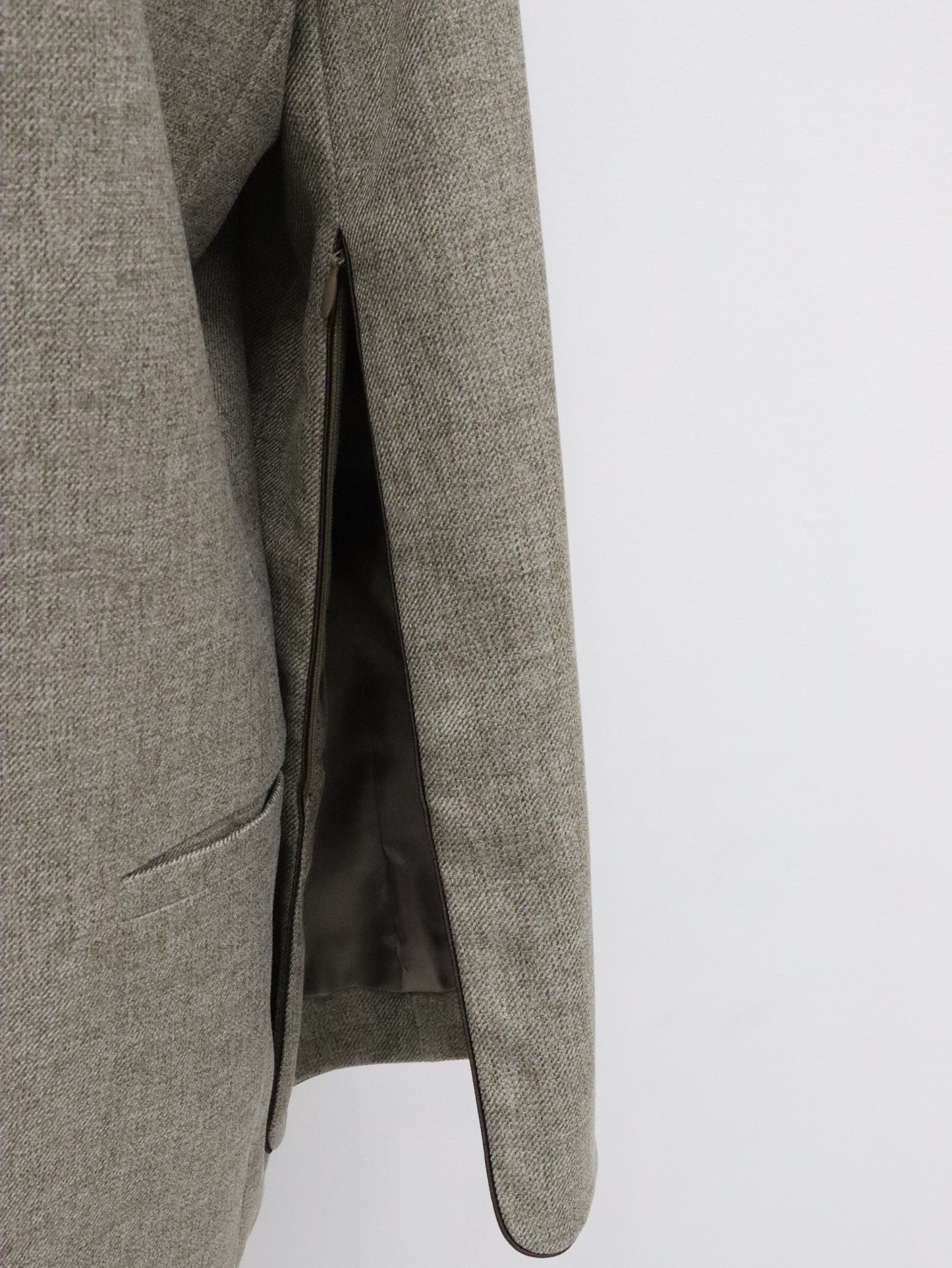 メランジスリットZIPジャケット（モカチャ）