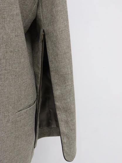 メランジスリットZIPジャケット（モカチャ）