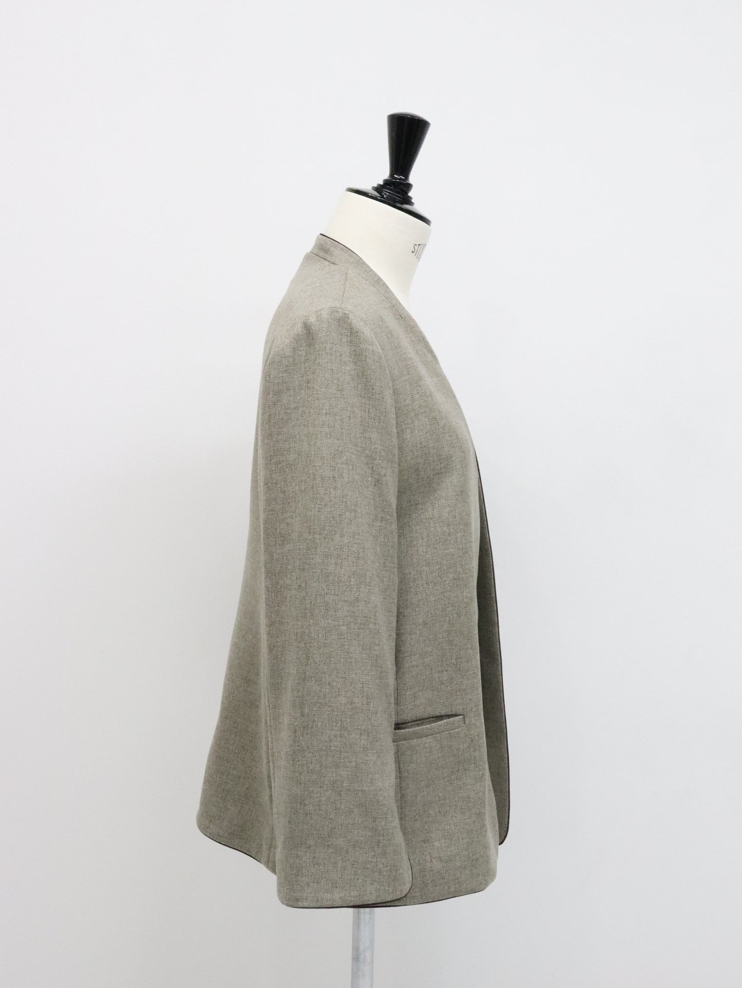 メランジスリットZIPジャケット（モカチャ）