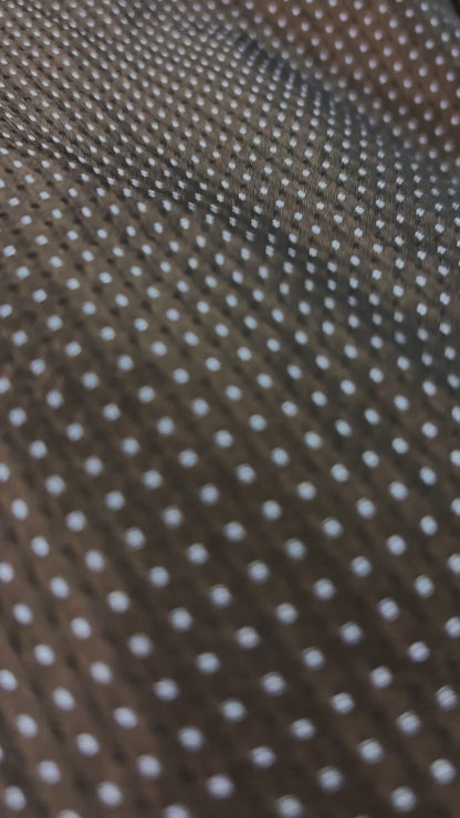 タフタドットボウタイブラウス（ブラウン）