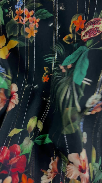 フラワーラメプリントワンピース