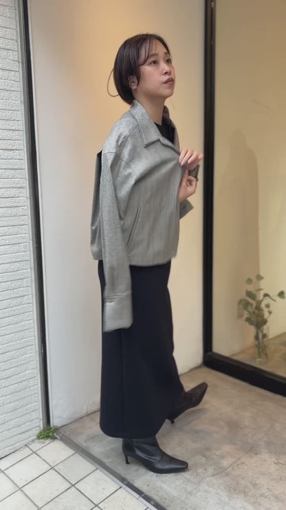 サキソニーヘリンボーンコンパクトシャツ（ブラック）